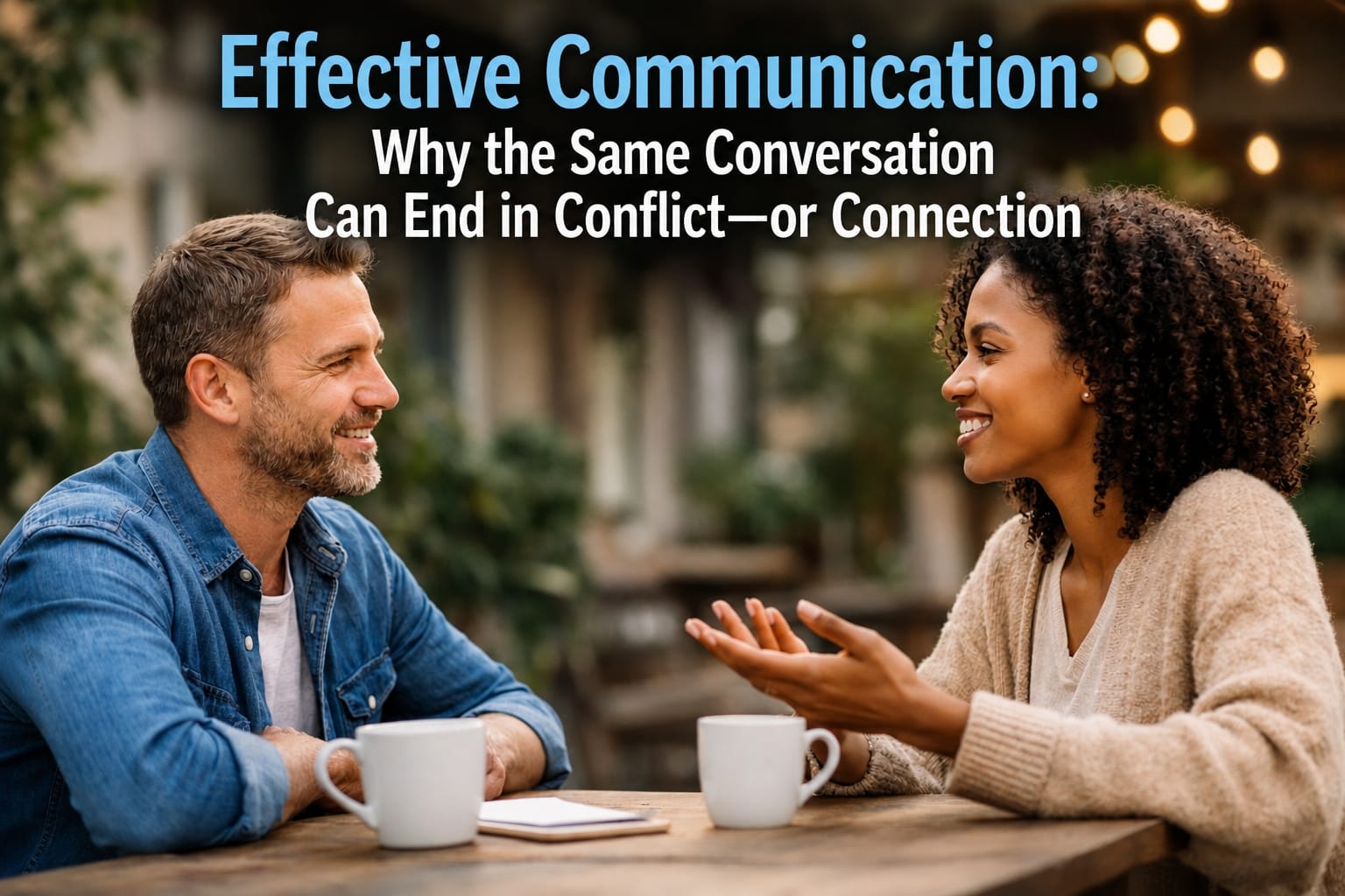 Adults over 50 having a meaningful conversation using active listening and effective communication to strengthen their relationship