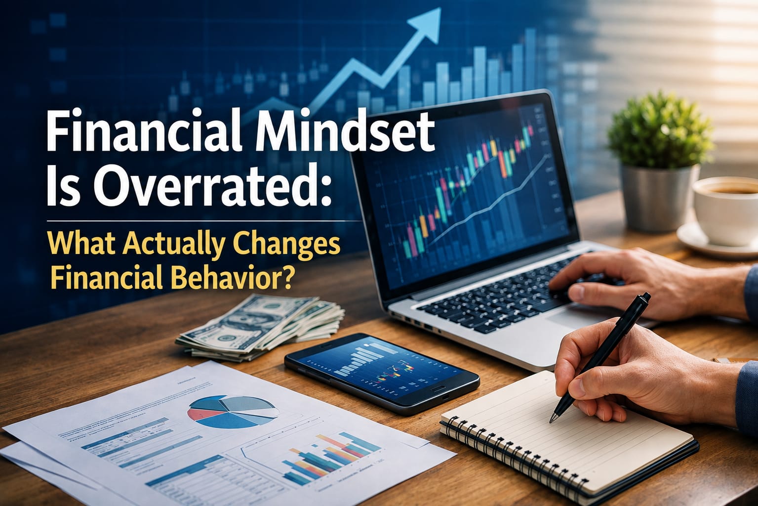 Person reviewing finances and building a structured financial system based on behavior, skills, income, obligations and financial decisions.