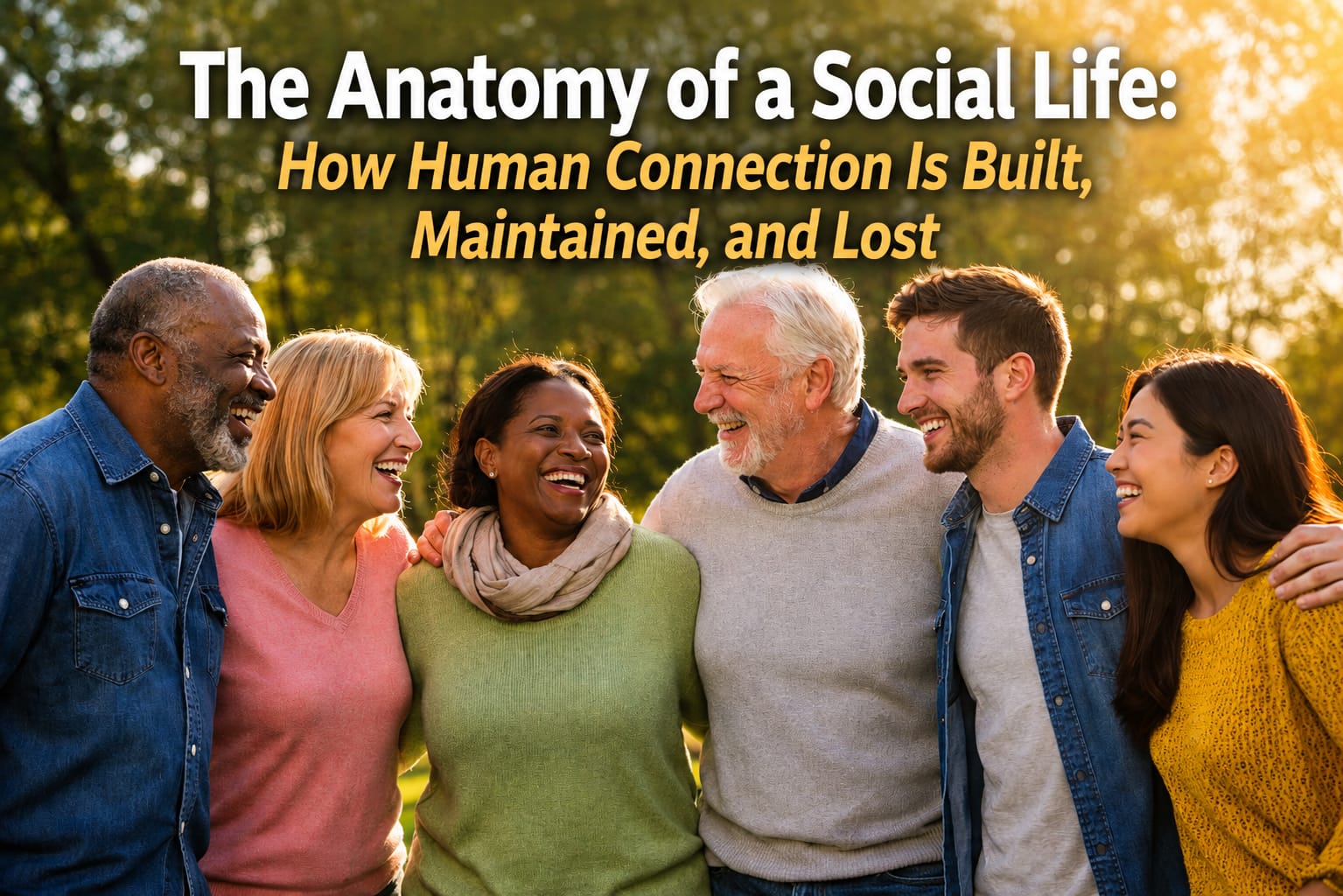 Older adults interacting in a social setting, illustrating how human connection develops through repeated contact, reciprocity, support, trust and meaningful relationships.