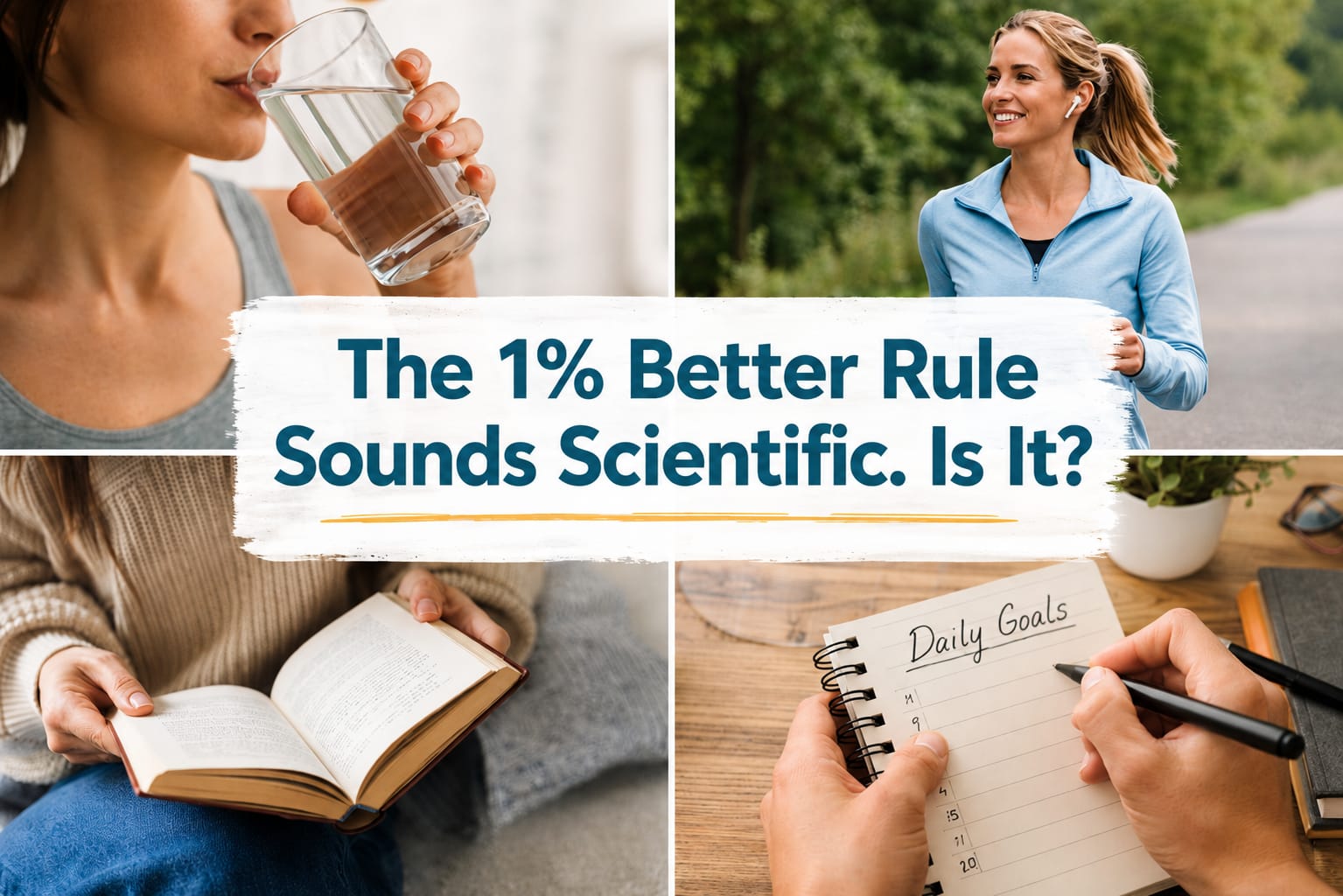 Person building a small daily habit through repetition and consistent routines, illustrating the science behind gradual behavior change and the 1% better rule.