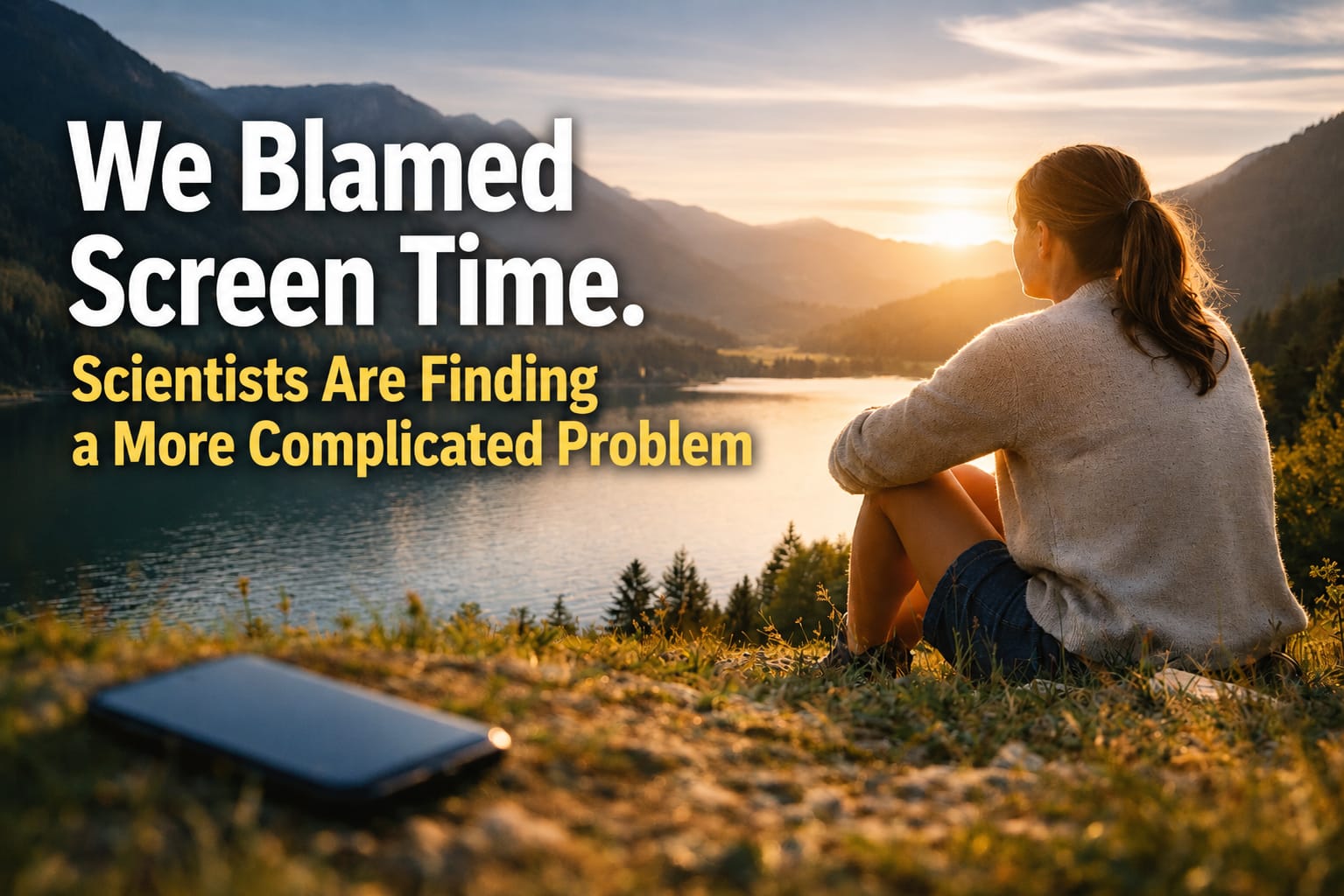 Adult distracted by smartphone notifications while trying to focus, illustrating screen time, digital distraction, attention, sleep and digital wellness.