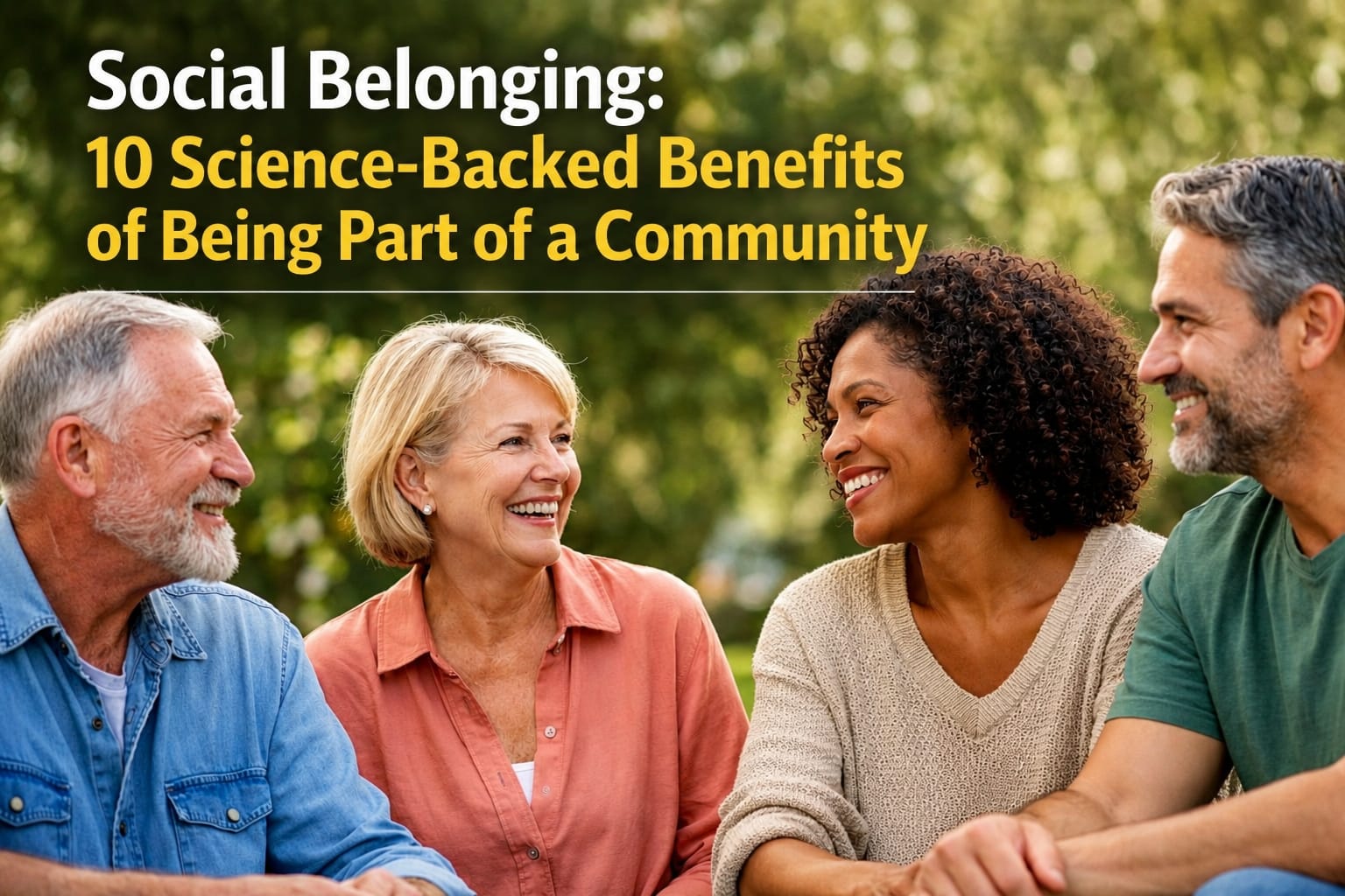 Adults over 50 connecting with others in a supportive community that promotes belonging, social connection, and healthy aging