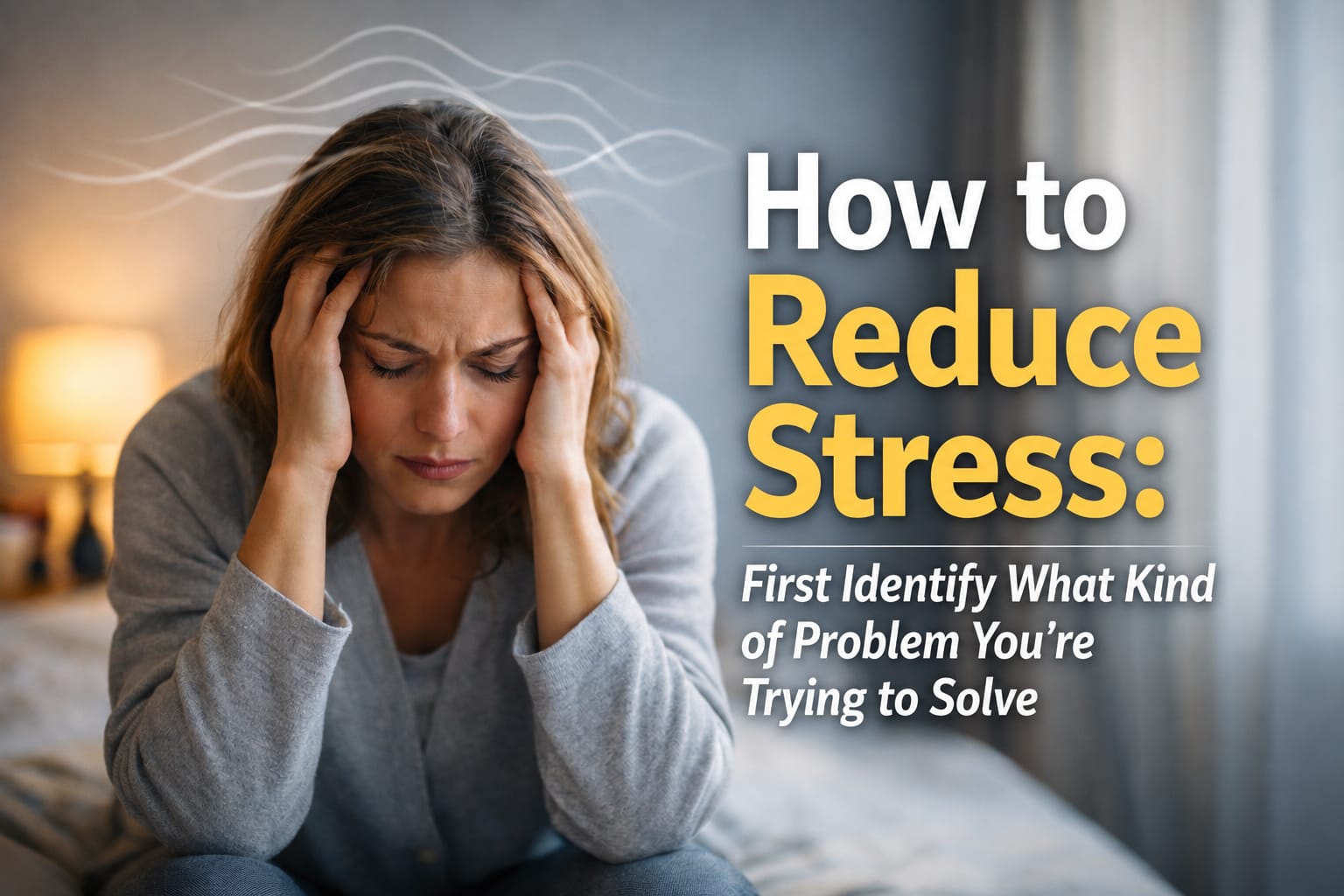 Adult practicing meditation for anxiety, learning to observe anxious thoughts and physical sensations without automatically reacting to them