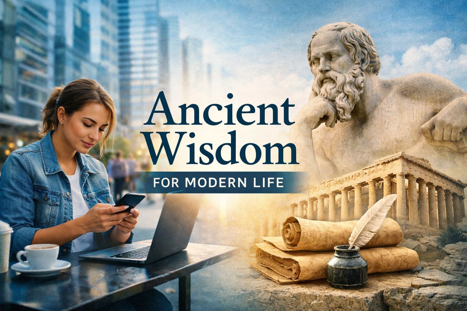 Ancient Wisdom inspired by classical philosophy, reflection, and timeless teachings for a meaningful modern life