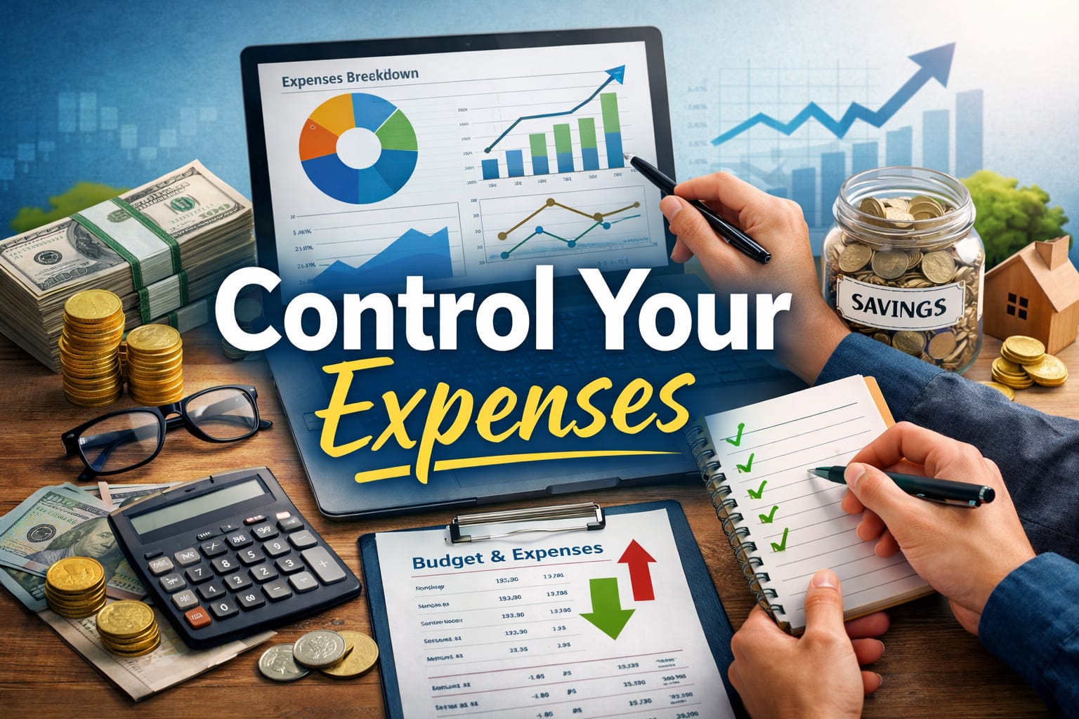 Expense Control through budgeting, tracking spending, saving money, and smart financial planning