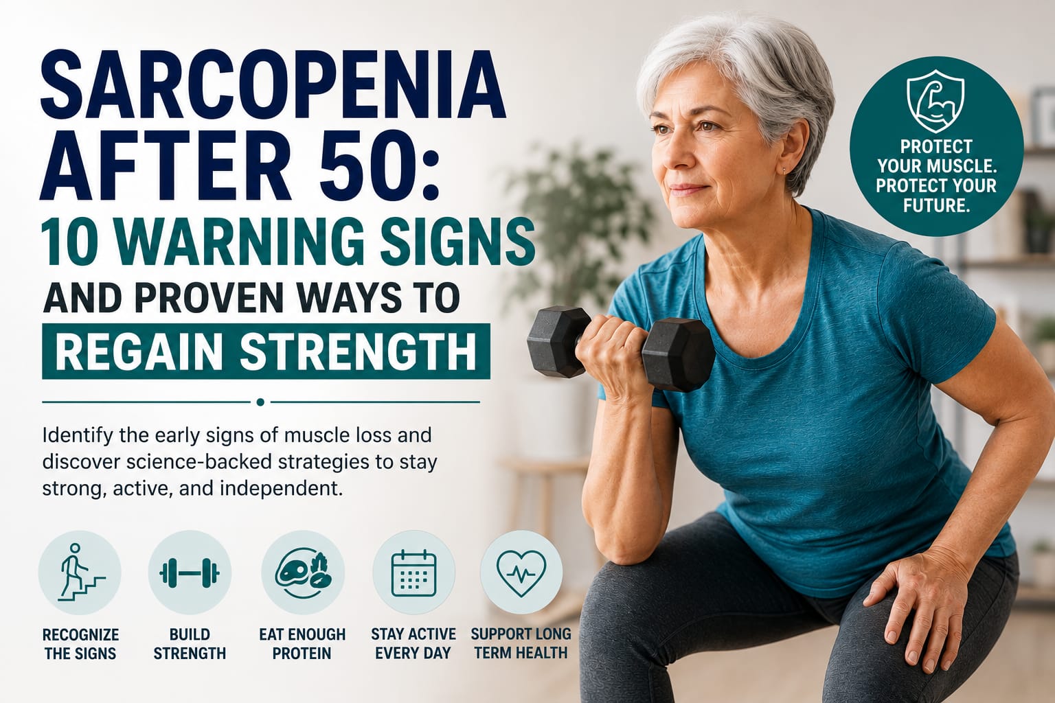 Sarcopenia after 50 warning signs and strength exercises for preserving muscle and mobility