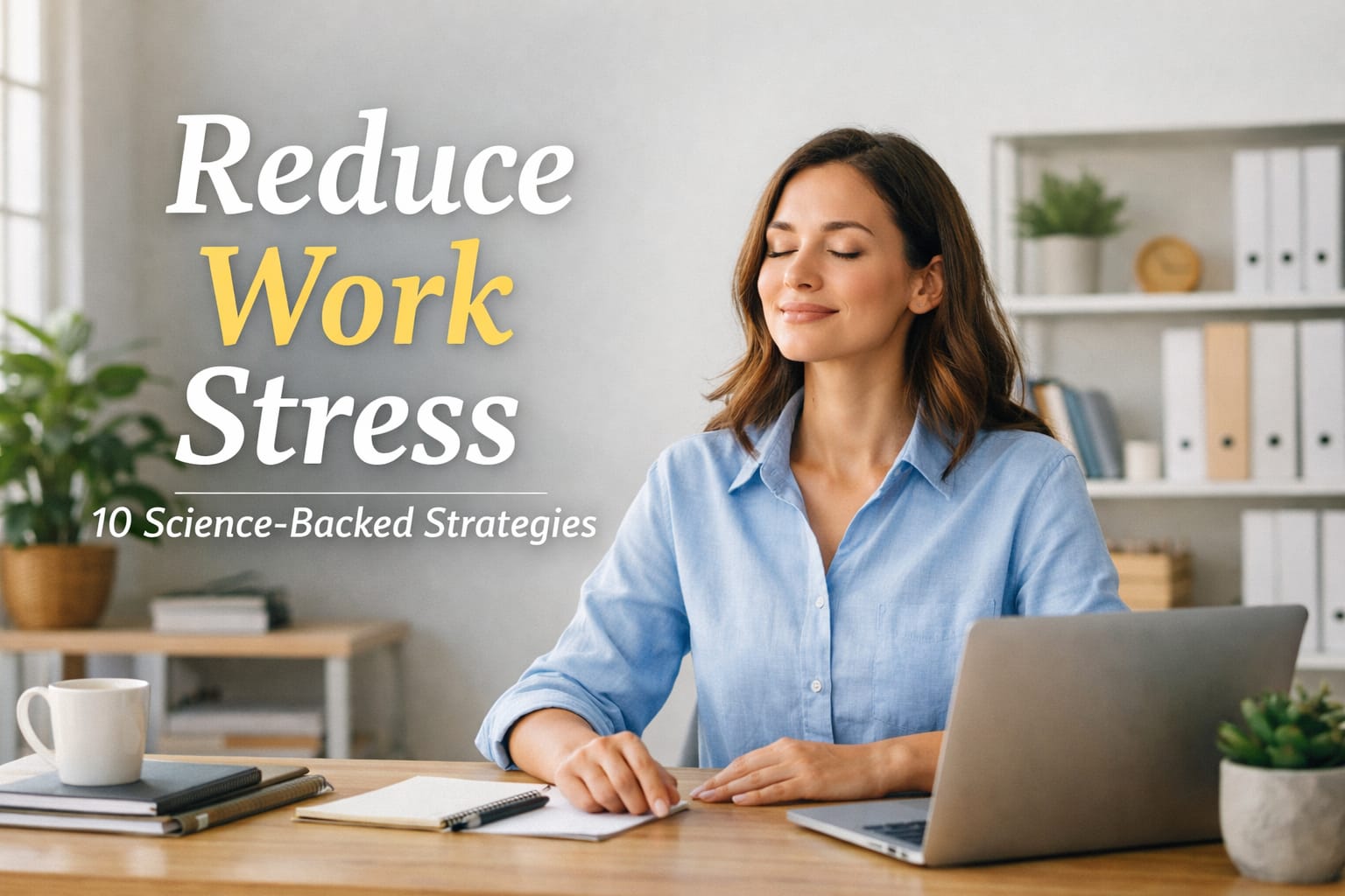 Work Stress managed through healthy habits, stress management, work-life balance, and mental resilience