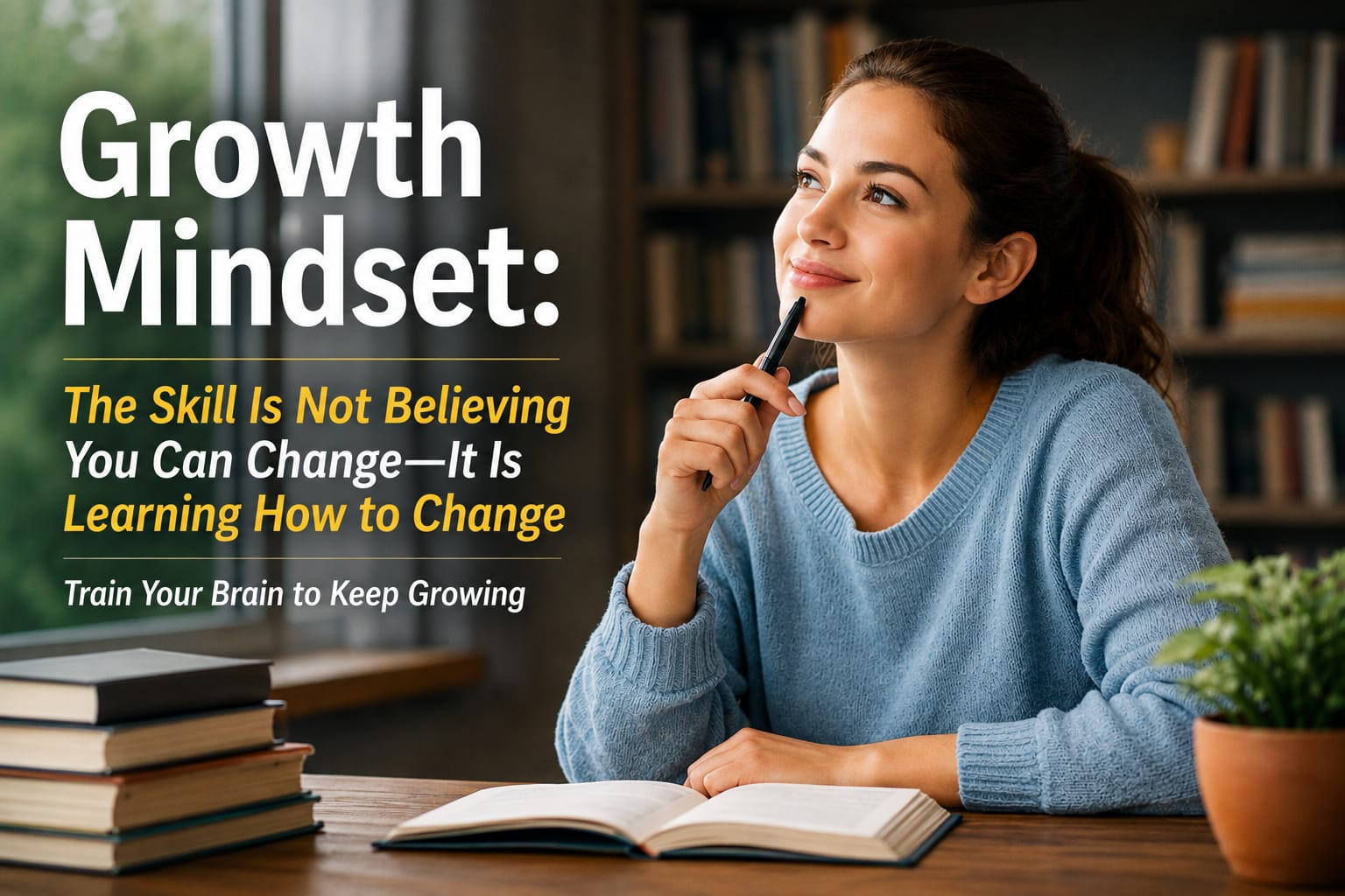 Adult over 50 learning a new skill and developing a growth mindset through practice, feedback, and lifelong learning