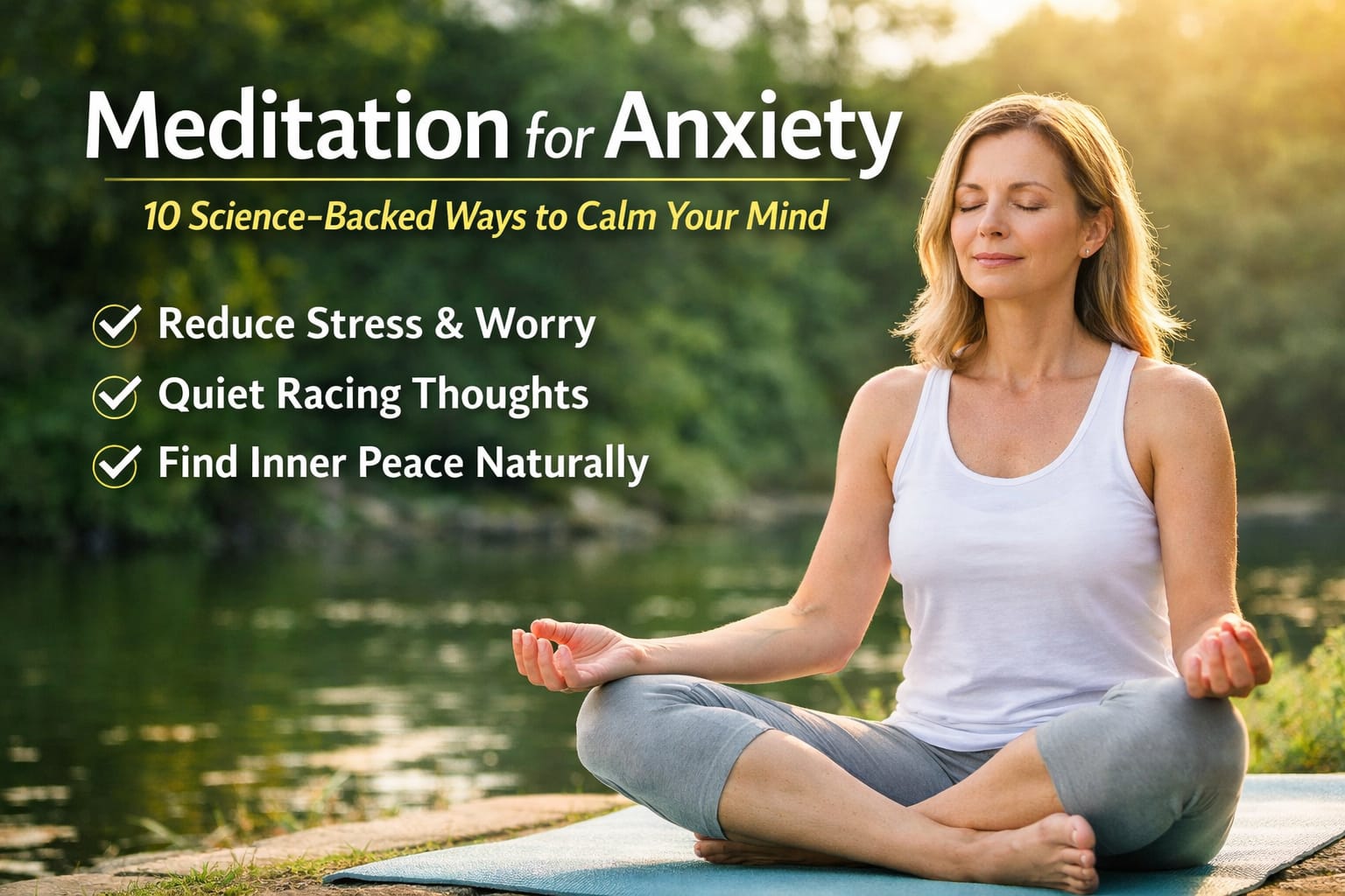 Meditation for Anxiety through mindfulness, deep breathing, and relaxation techniques to calm the mind and reduce stress