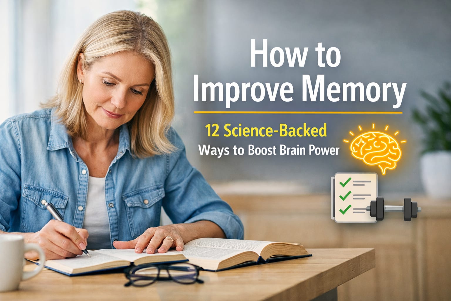 Person practicing healthy habits to improve memory, mental clarity, focus, and long-term brain health