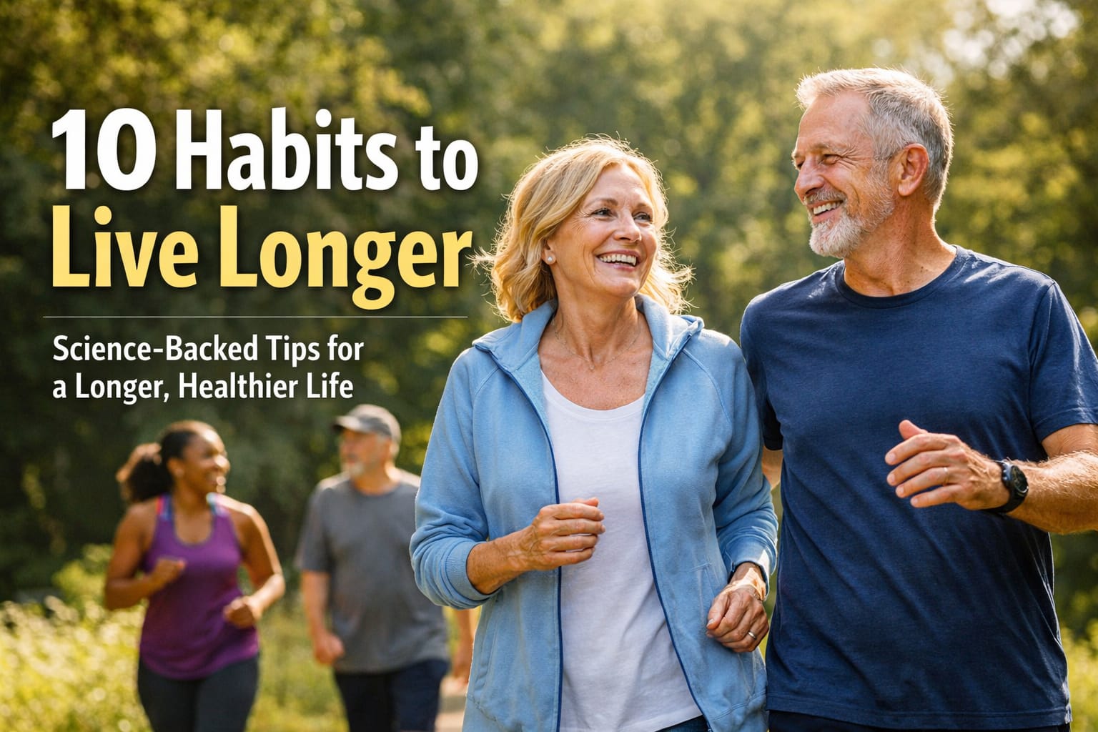 Habits to Live Longer through healthy lifestyle choices, exercise, nutrition, quality sleep, and stress management